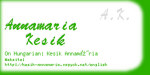 annamaria kesik business card